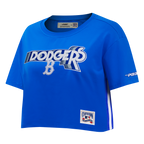 MLB BROOKLYN DODGERS RETRO ELEVATION WOMEN'S SINGLE JERSEY BOXY TOP (ROYAL BLUE)