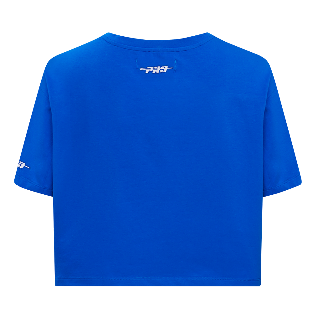 MLB BROOKLYN DODGERS RETRO ELEVATION WOMEN'S SINGLE JERSEY BOXY TOP (ROYAL BLUE)