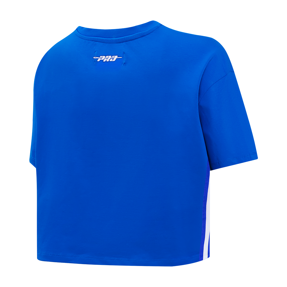 MLB BROOKLYN DODGERS RETRO ELEVATION WOMEN'S SINGLE JERSEY BOXY TOP (ROYAL BLUE)