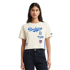 MLB BROOKLYN DODGERS RETRO CLASSIC HAUT EN JERSEY SIMPLE À COUPE CARRÉE POUR FEMME (COQUILLE D'ŒUF)
