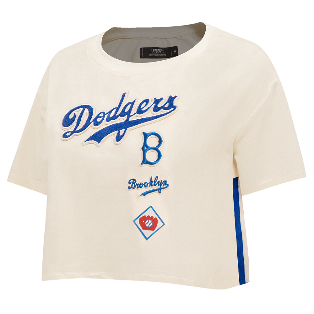 MLB BROOKLYN DODGERS RETRO CLASSIC WOMEN'S BOXY TOP (EGGSHELL)