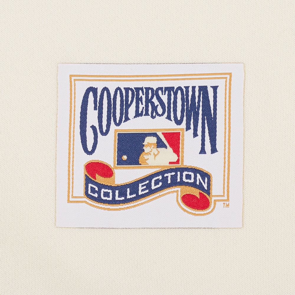 MLB BROOKLYN DODGERS RETRO CLASSIC CHANDAIL À CAPUCHON COURT EN MOLLETON CÔTELÉ POUR FEMME (COQUILLE D'ŒUF/BLEU ROYAL)