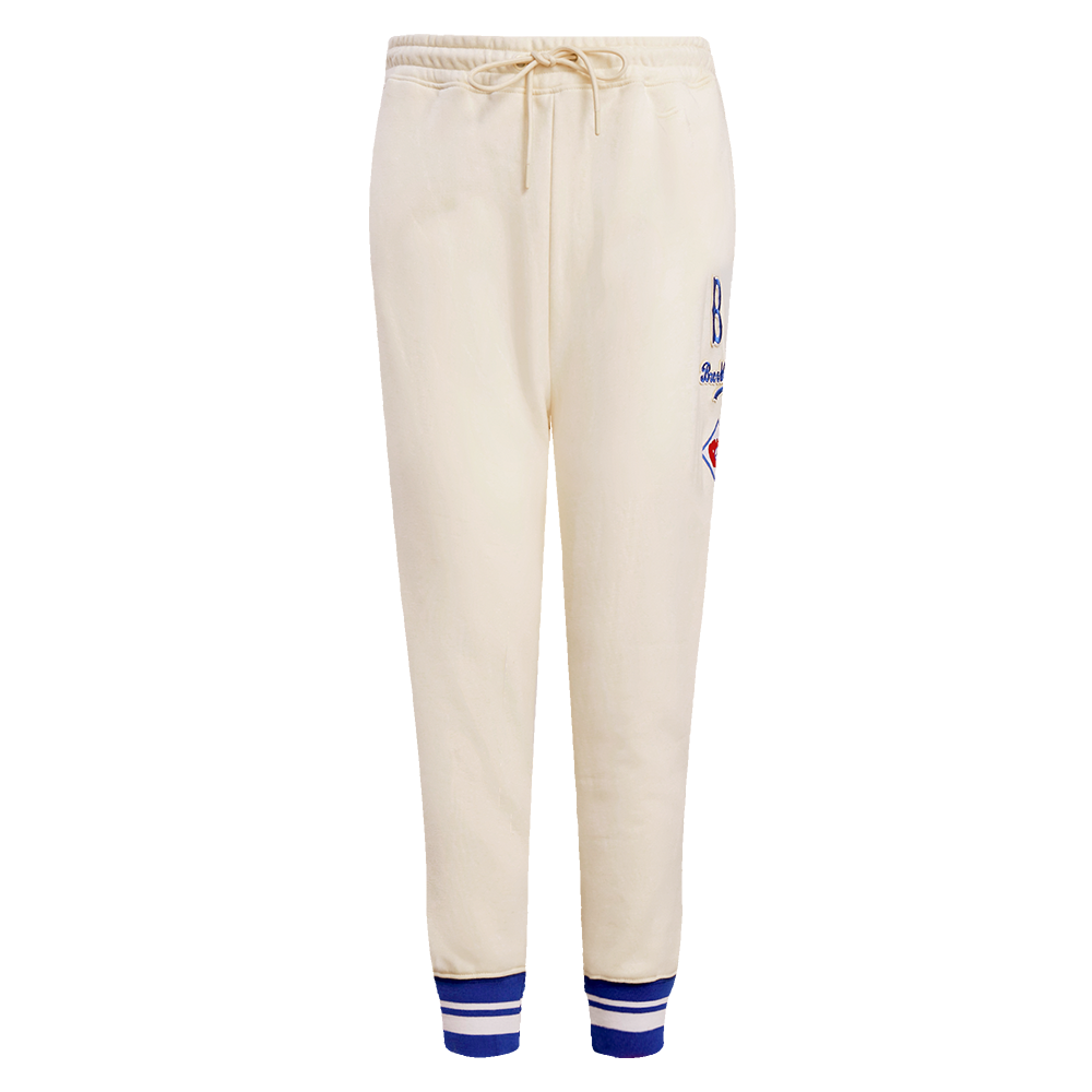 MLB BROOKLYN DODGERS RETRO CLASSIC WOMEN'S SWEATPANT (EGGSHELL/ ROYAL BLUE)
