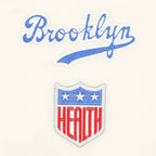 MLB BROOKLYN DODGERS RETRO CLASSIC BLOUSON EN SATIN À BORDS CÔTELÉS POUR FEMME (COQUILLE D'ŒUF/BLEU ROYAL)