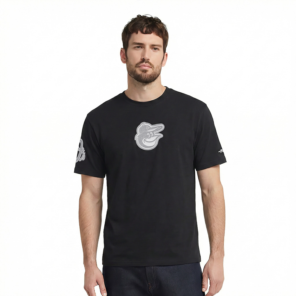 MLB BALTIMORE ORIOLES REVERSE FRENCH TERRY T-SHIRT À MANCHES COURTES POUR HOMME (NOIR)