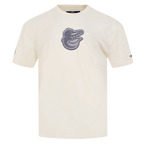 MLB BALTIMORE ORIOLES REVERSE FRENCH TERRY MEN'S CJ DROP SHOULDERTOP (EGGSHELL)