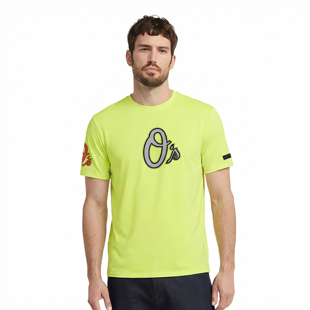 MLB BALTIMORE ORIOLES UNDER THE LIGHTS HAUT EN JERSEY SIMPLE POUR HOMME (JAUNE FLUO)
