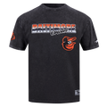 MLB BALTIMORE ORIOLES HAUT CHROME EN JERSEY DE COTON À ÉPAULES TOMBANTES POUR HOMME (NOIR DÉLAVÉ)