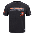 MLB BALTIMORE ORIOLES HAUT CHROME EN JERSEY DE COTON À ÉPAULES TOMBANTES POUR HOMME (NOIR DÉLAVÉ)