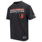 MLB BALTIMORE ORIOLES HAUT CHROME EN JERSEY DE COTON À ÉPAULES TOMBANTES POUR HOMME (NOIR DÉLAVÉ)