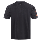 MLB BALTIMORE ORIOLES HAUT CHROME EN JERSEY DE COTON À ÉPAULES TOMBANTES POUR HOMME (NOIR DÉLAVÉ)
