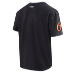 MLB BALTIMORE ORIOLES HAUT CHROME EN JERSEY DE COTON À ÉPAULES TOMBANTES POUR HOMME (NOIR DÉLAVÉ)