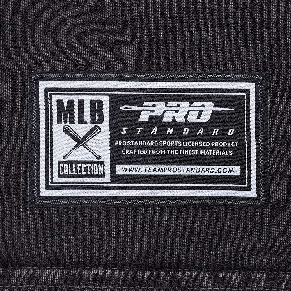 MLB BALTIMORE ORIOLES HAUT CHROME EN JERSEY DE COTON À ÉPAULES TOMBANTES POUR HOMME (NOIR DÉLAVÉ)