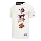 MLB BALTIMORE ORIOLES RETRO CASCADE MEN'S RINGER TOP (EGGSHELL/ BLACK)