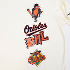 MLB BALTIMORE ORIOLES RETRO CASCADE MEN'S RINGER TOP (EGGSHELL/ BLACK)