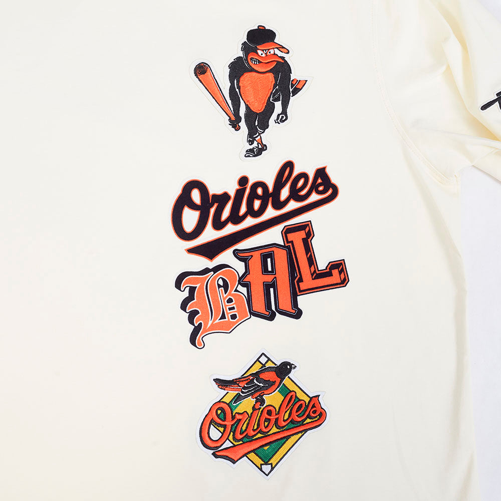 MLB BALTIMORE ORIOLES RETRO CASCADE MEN'S RINGER TOP (EGGSHELL/ BLACK)