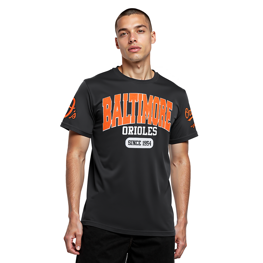 MLB BALTIMORE ORIOLES CITY ARCH HAUT EN JERSEY SIMPLE POUR HOMME (NOIR)