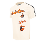 MLB BALTIMORE ORIOLES RETRO CLASSICS HAUT EN JERSEY SIMPLE À BANDES POUR HOMME (COQUILLE D'ŒUF/NOIR)