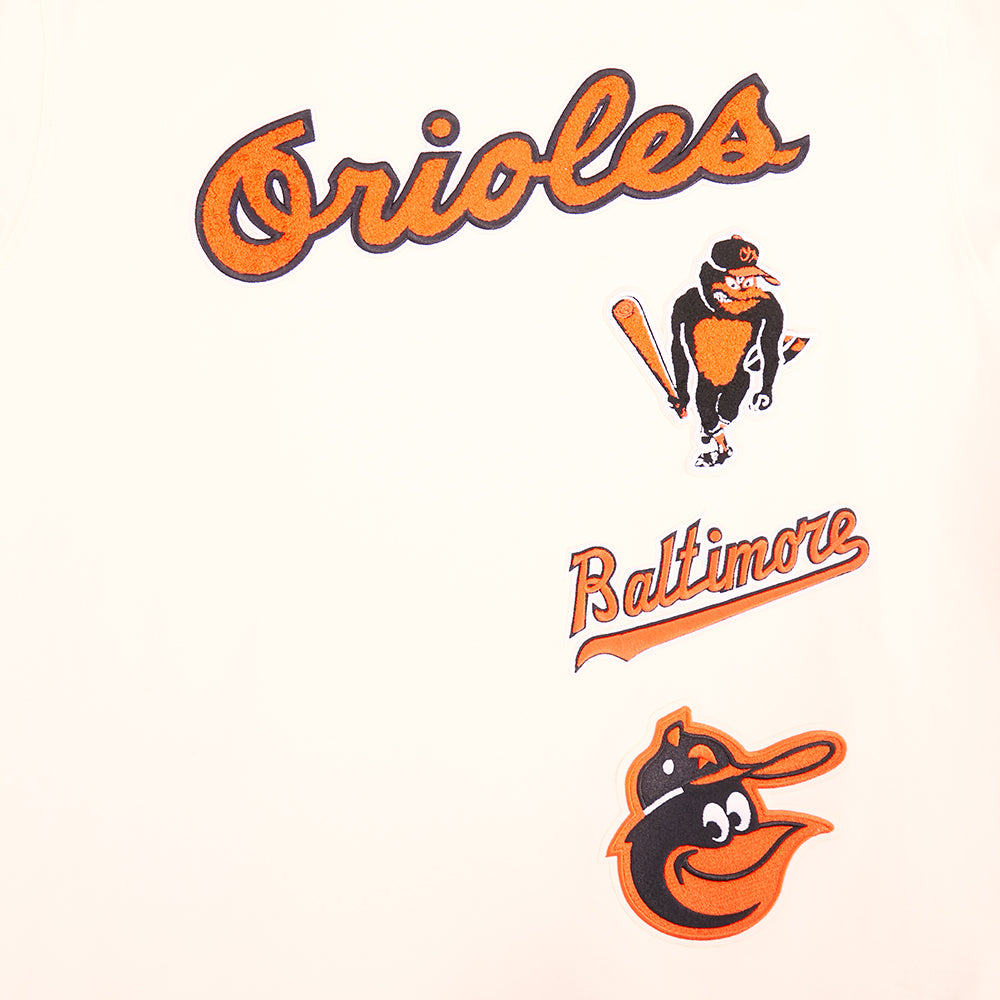 MLB BALTIMORE ORIOLES RETRO CLASSICS HAUT EN JERSEY SIMPLE À BANDES POUR HOMME (COQUILLE D'ŒUF/NOIR)