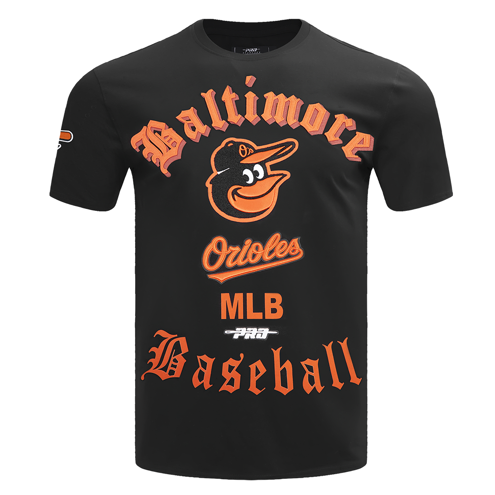 MLB BALTIMORE ORIOLES OLD ENGLISH MEN'S SJ TOP (BLACK)