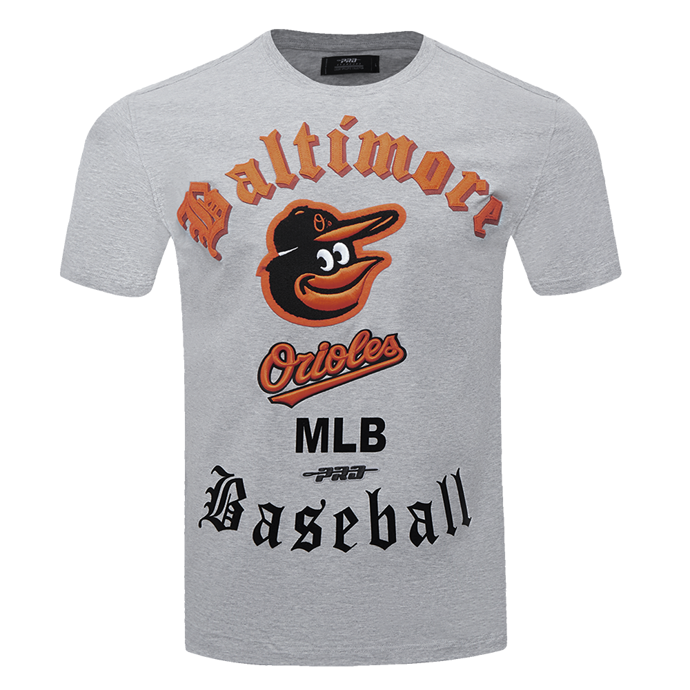 MLB BALTIMORE ORIOLES OLD ENGLISH MEN'S SJ TOP (HEATHER GREY)
