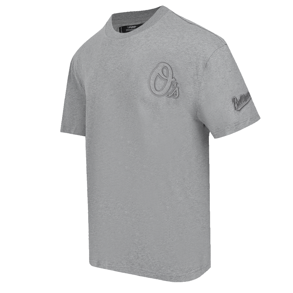 MLB BALTIMORE ORIOLES NEUTRAL HAUT EN JERSEY DE COTON À ÉPAULES TOMBANTES POUR HOMME (GRIS CHINÉ FONCÉ)