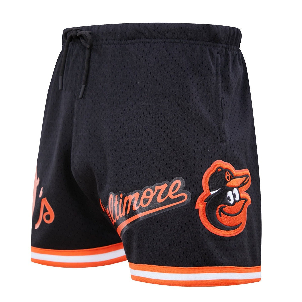 MLB BALTIMORE ORIOLES LOGO MESH SHORT (BLACK)