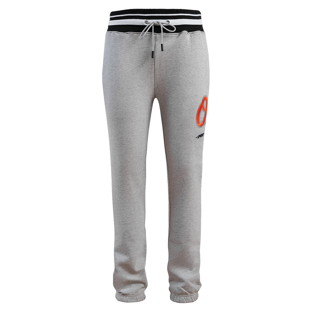 MLB BALTIMORE ORIOLES SCRIPT TAIL MEN'S RIB FLC SWEATPANT (HEATHER GRAY/BLACK)