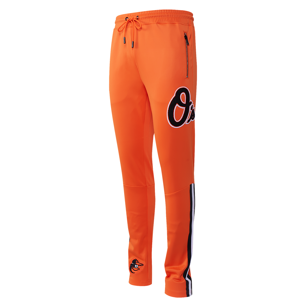 MLB BALTIMORE ORIOLES CLASSIC PANTALON D'ENTRAÎNEMENT EN MAILLE DOUBLE POUR HOMME (ORANGE)