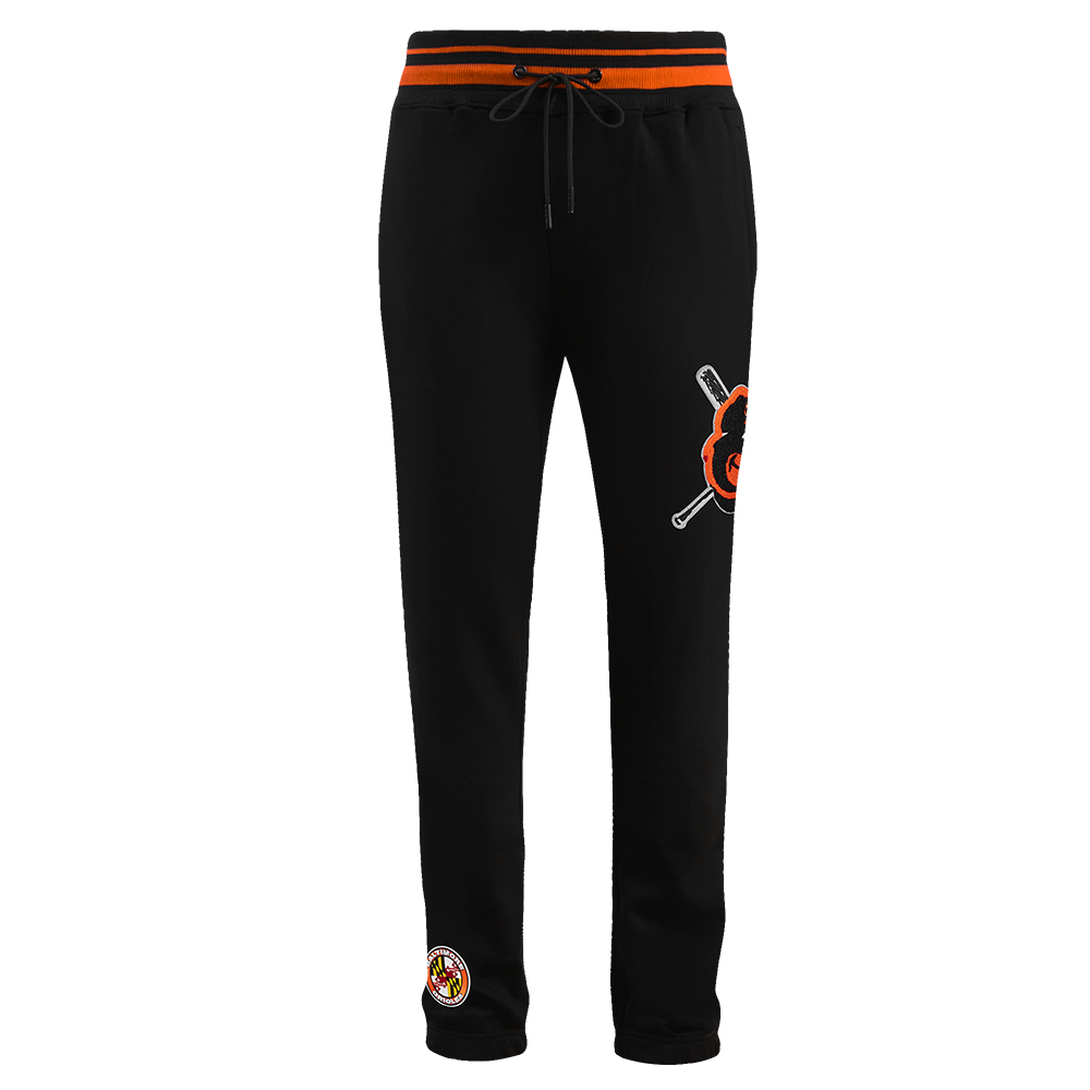 MLB BALTIMORE ORIOLES MASH UP MEN'S RIB FLC SWEATPANT (BLACK/ORANGE)
