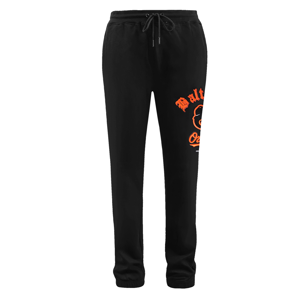 MLB BALTIMORE ORIOLES OLD ENGLISH MEN'S SWEATPANT (BLACK)