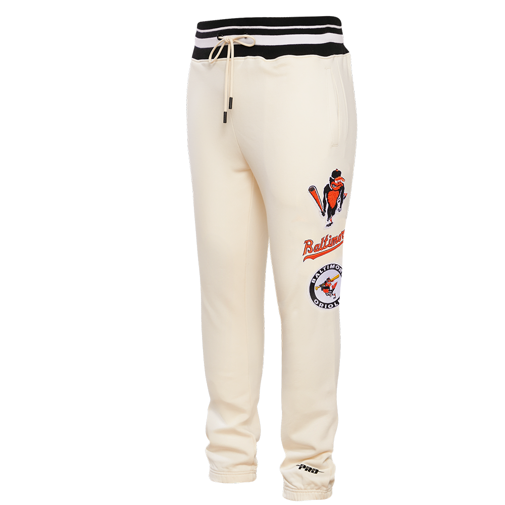 MLB BALTIMORE ORIOLES RETRO CLASSIC MEN'S SWEATPANT (EGGSHELL/ BLACK)