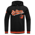 MLB BALTIMORE ORIOLES SCRIPT TAIL CHANDAIL À CAPUCHON EN MOLLETON CÔTELÉ POUR HOMME (NOIR/ORANGE)