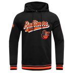 MLB BALTIMORE ORIOLES SCRIPT TAIL CHANDAIL À CAPUCHON EN MOLLETON CÔTELÉ POUR HOMME (NOIR/ORANGE)