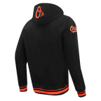 MLB BALTIMORE ORIOLES SCRIPT TAIL CHANDAIL À CAPUCHON EN MOLLETON CÔTELÉ POUR HOMME (NOIR/ORANGE)