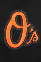 MLB BALTIMORE ORIOLES SCRIPT TAIL CHANDAIL À CAPUCHON EN MOLLETON CÔTELÉ POUR HOMME (NOIR/ORANGE)