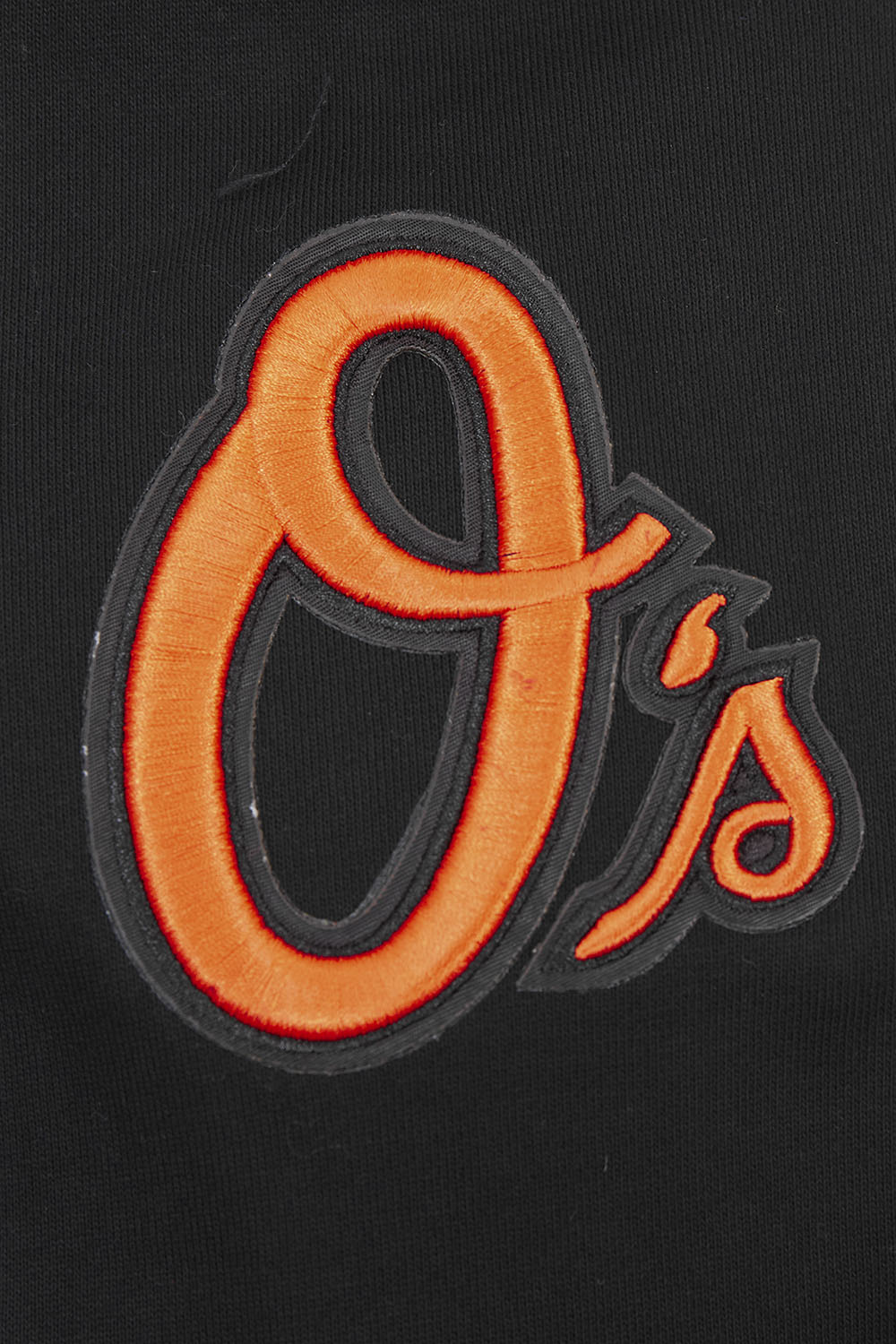 MLB BALTIMORE ORIOLES SCRIPT TAIL CHANDAIL À CAPUCHON EN MOLLETON CÔTELÉ POUR HOMME (NOIR/ORANGE)