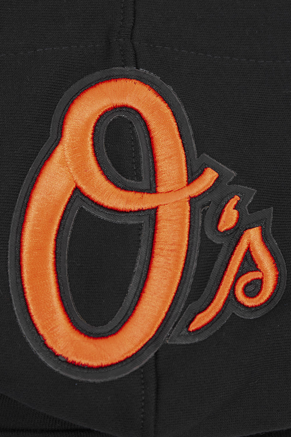 MLB BALTIMORE ORIOLES SCRIPT TAIL CHANDAIL À CAPUCHON EN MOLLETON CÔTELÉ POUR HOMME (NOIR/ORANGE)