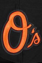 MLB BALTIMORE ORIOLES SCRIPT TAIL CHANDAIL À CAPUCHON EN MOLLETON CÔTELÉ POUR HOMME (NOIR/ORANGE)