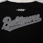 MLB BALTIMORE ORIOLES REVERSE FRENCH TERRY CHANDAIL À CAPUCHON EN MOLLETON À BLOCS DE COULEUR POUR HOMME (NOIR/GRIS/COQUILLE D'ŒUF)