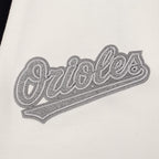 MLB BALTIMORE ORIOLES REVERSE FRENCH TERRY CHANDAIL À CAPUCHON EN MOLLETON À BLOCS DE COULEUR POUR HOMME (NOIR/GRIS/COQUILLE D'ŒUF)