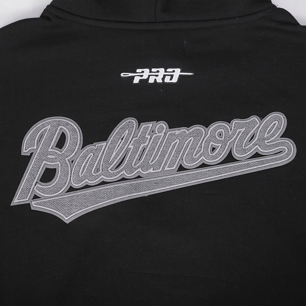 MLB BALTIMORE ORIOLES REVERSE FRENCH TERRY CHANDAIL À CAPUCHON POUR HOMME (NOIR)