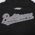 MLB BALTIMORE ORIOLES REVERSE FRENCH TERRY CHANDAIL À CAPUCHON POUR HOMME (NOIR)
