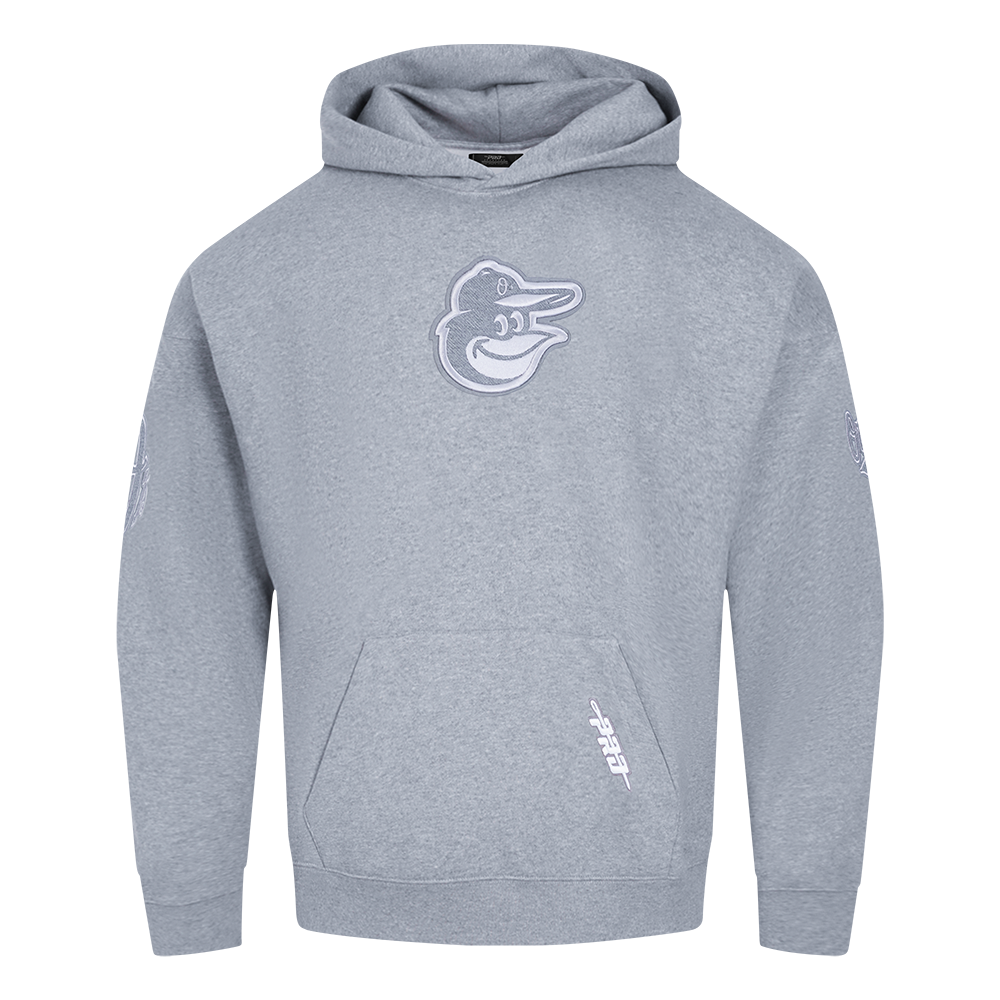 MLB BALTIMORE ORIOLES REVERSE FRENCH TERRY MEN'S PULLOVER HOODIE (DARK HEATHER GRAY)