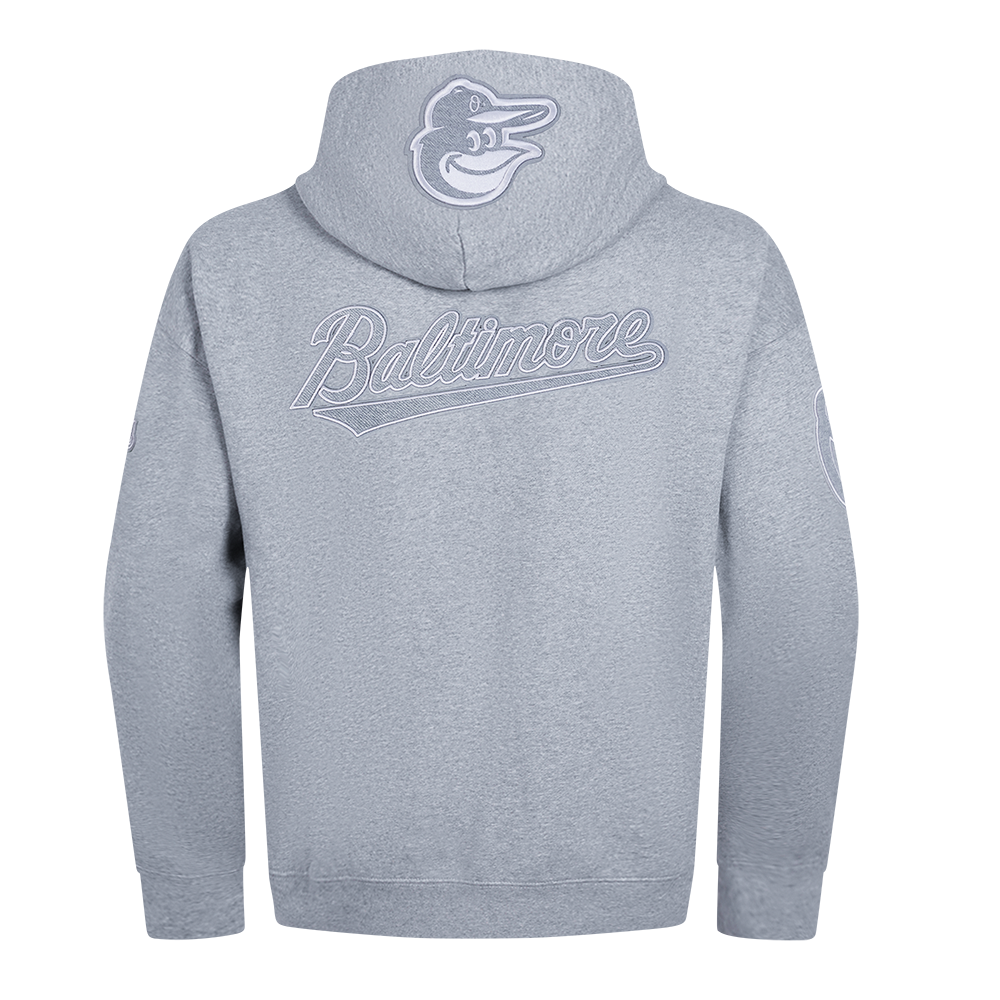 MLB BALTIMORE ORIOLES REVERSE FRENCH TERRY MEN'S PULLOVER HOODIE (DARK HEATHER GRAY)