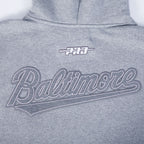 MLB BALTIMORE ORIOLES REVERSE FRENCH TERRY MEN'S PULLOVER HOODIE (DARK HEATHER GRAY)