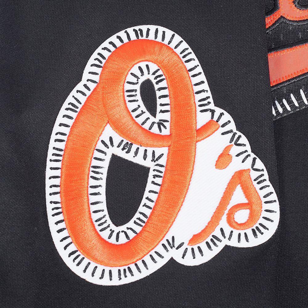 MLB BALTIMORE ORIOLES DIY PICK STITCH CHANDAIL À CAPUCHON EN MAILLE DOUBLE POUR HOMME (NOIR)