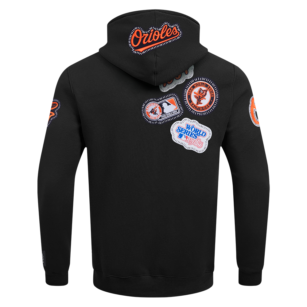 MLB BALTIMORE ORIOLES DIY PICK STITCH CHANDAIL À CAPUCHON EN MAILLE DOUBLE POUR HOMME (NOIR)
