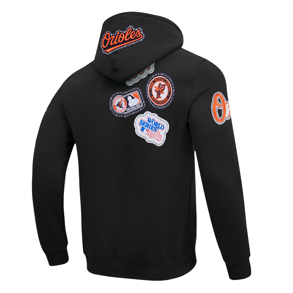 MLB BALTIMORE ORIOLES DIY PICK STITCH CHANDAIL À CAPUCHON EN MAILLE DOUBLE POUR HOMME (NOIR)