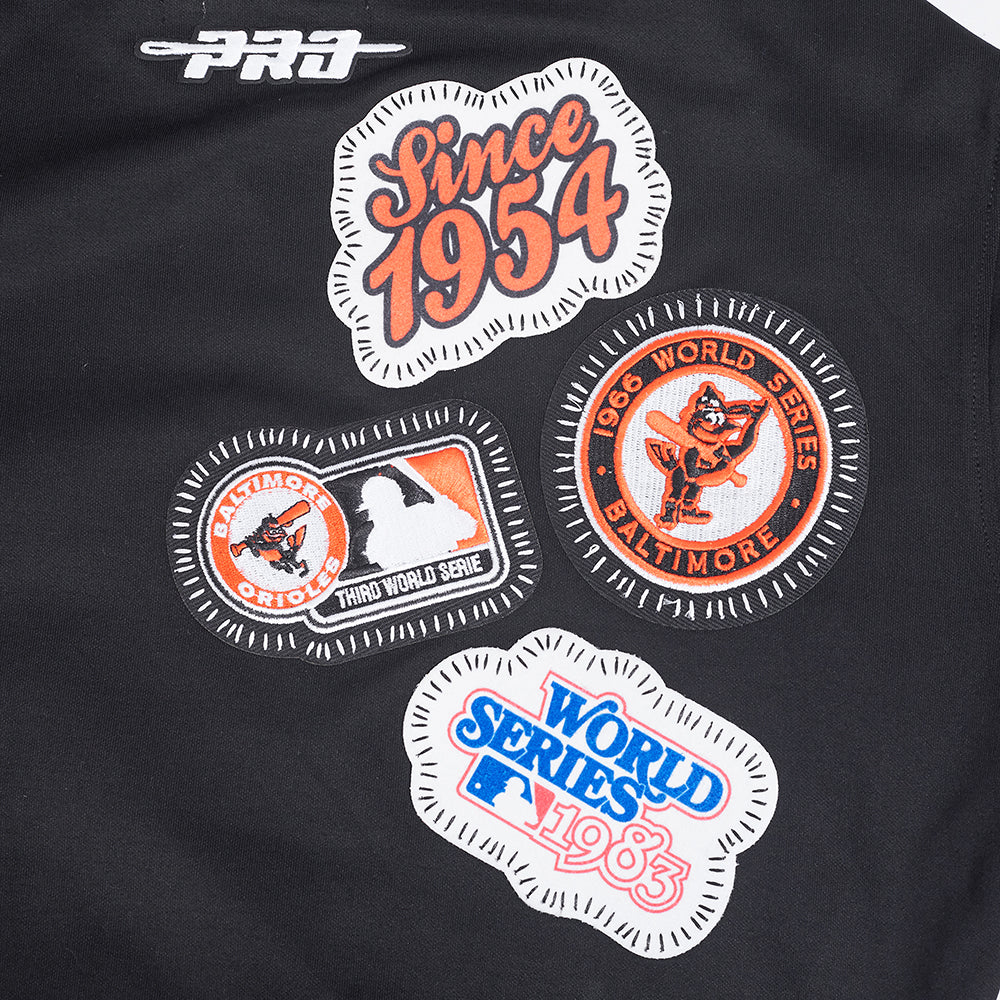 MLB BALTIMORE ORIOLES DIY PICK STITCH CHANDAIL À CAPUCHON EN MAILLE DOUBLE POUR HOMME (NOIR)
